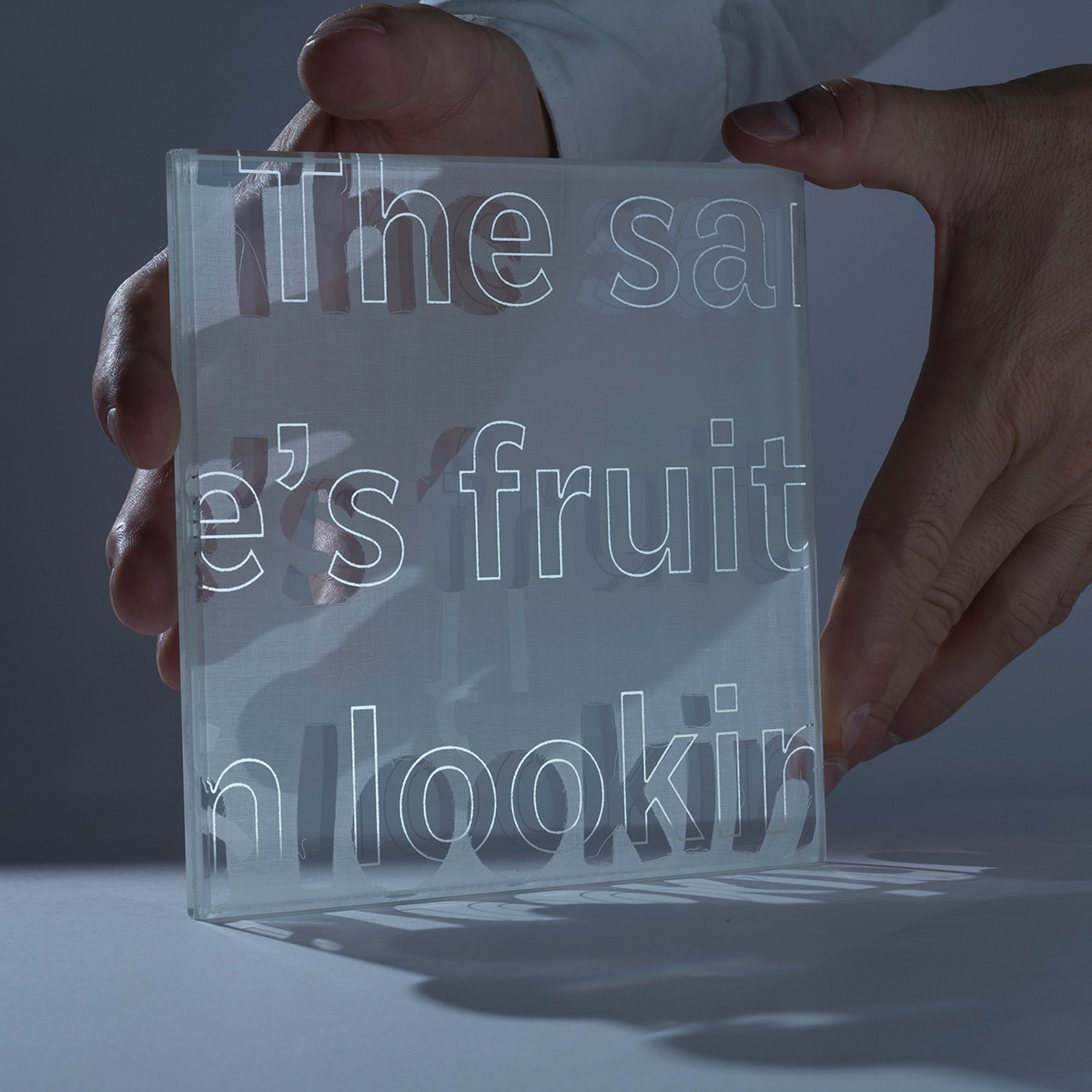 White Perforated Text Mirror