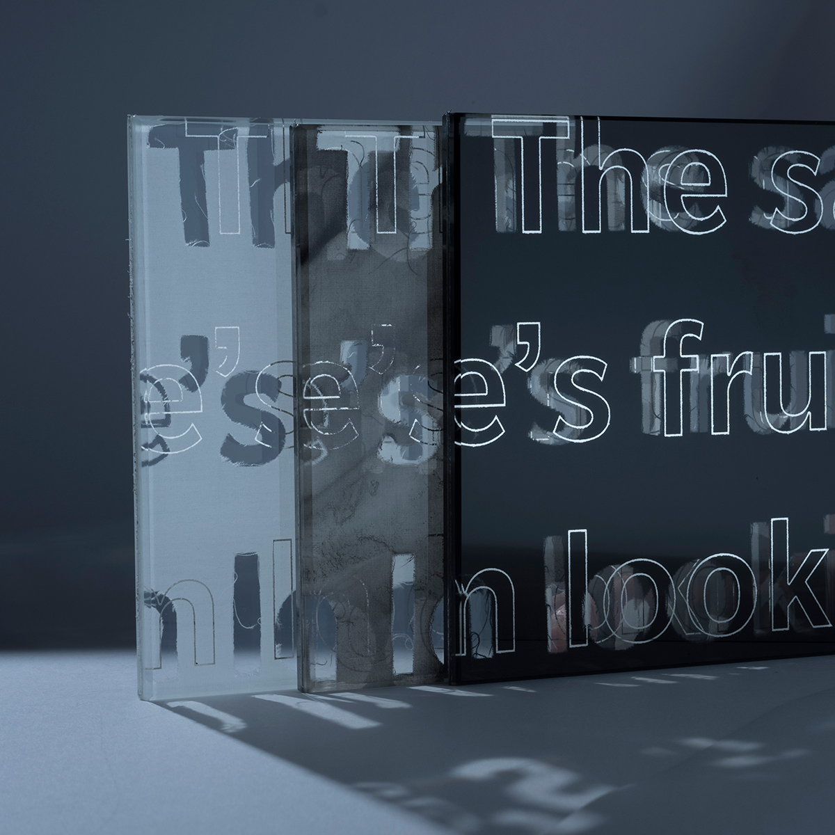 Black Perforated Text Mirror