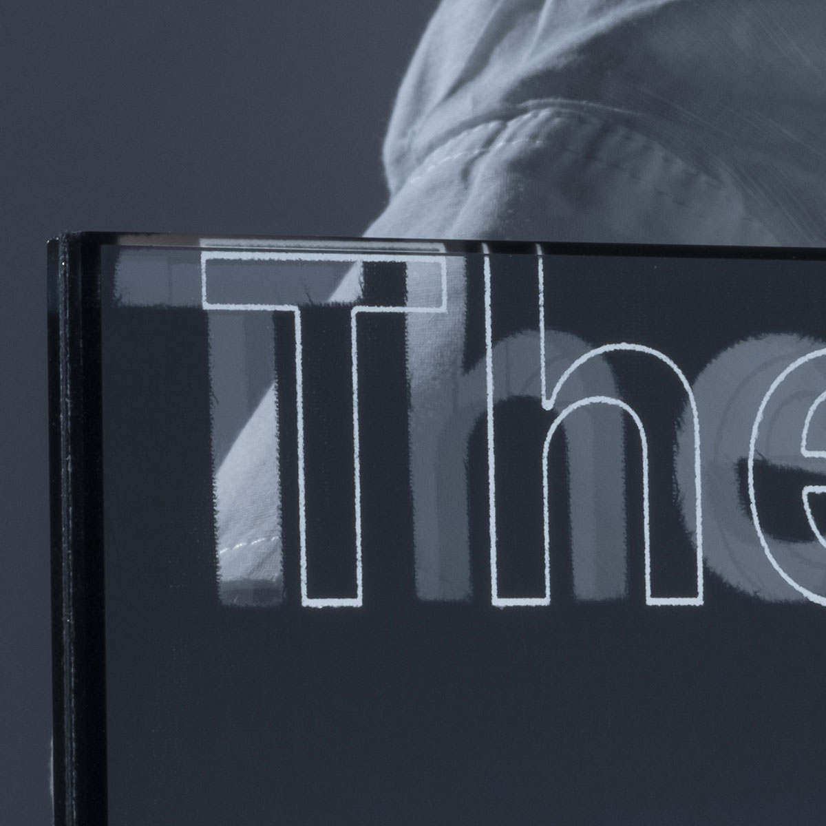 Black Perforated Text Mirror